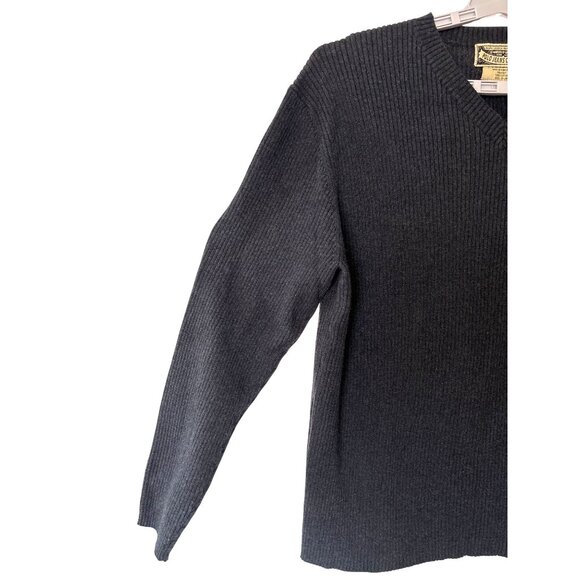 Polo Jeans Company Mens Size XL Cotton Ribbeds Knit Stretch Gray Sweater V-Neck - Picture 3 of 8